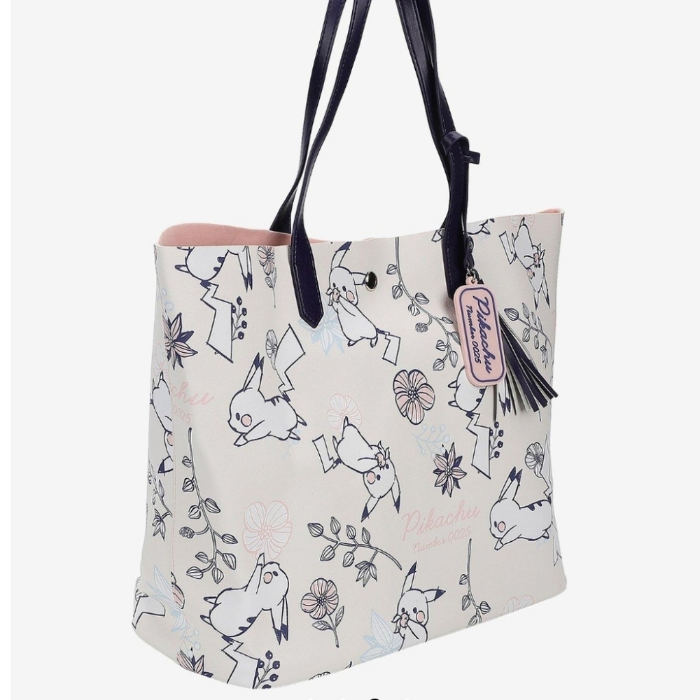Pokemon Hot Topic Pikachu Floral Canvas Tote - Picture 10 of 11